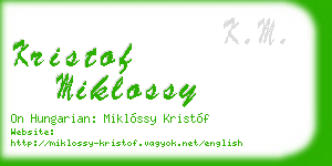 kristof miklossy business card