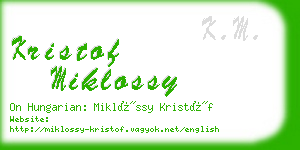 kristof miklossy business card